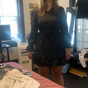 Black polkadot dress